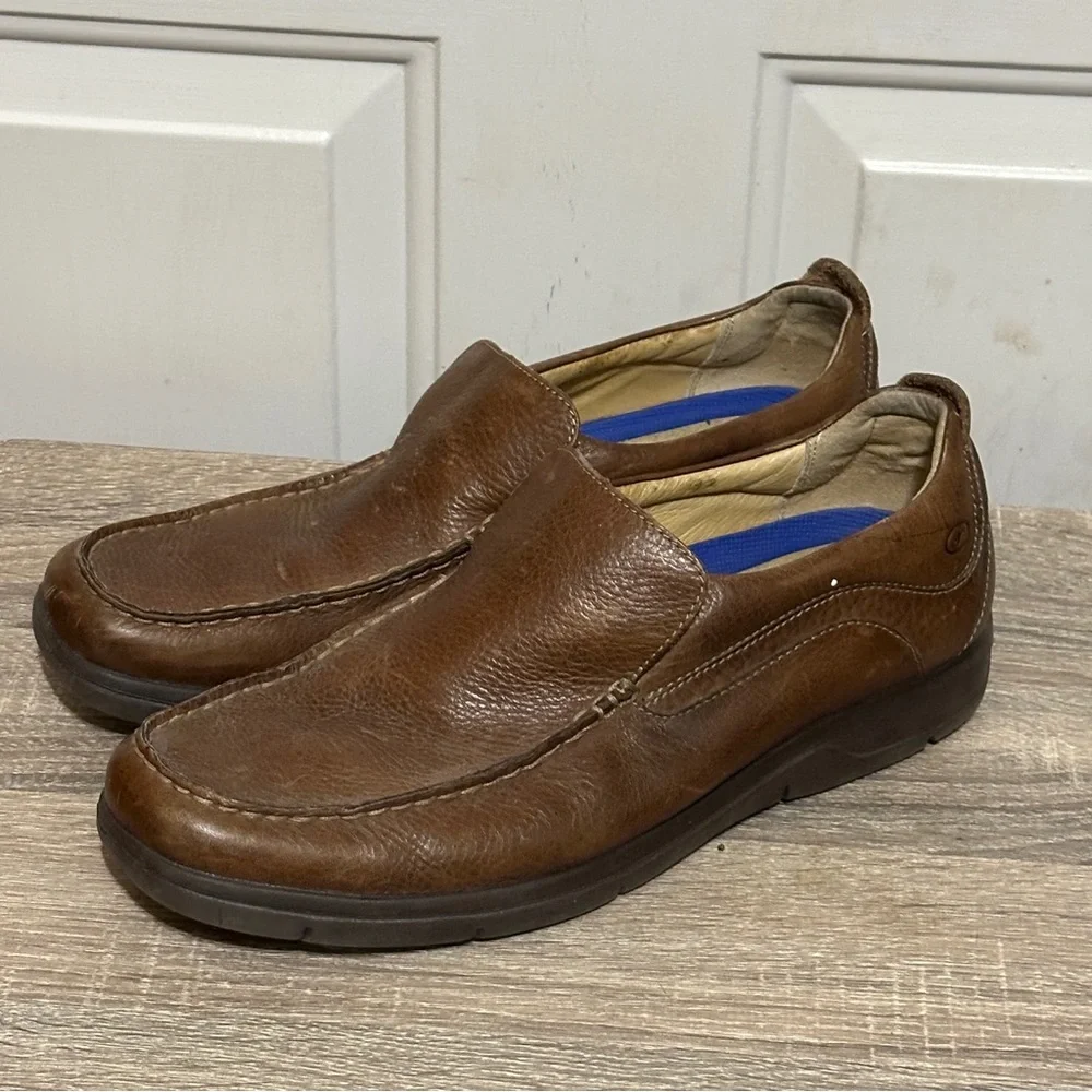 Florsheim Bio Comfort Mens‎ 11 D Oxford Shoes Brown Leather Slip On Loafer